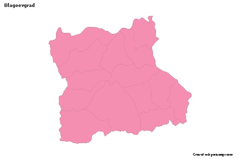 Contoh Peta untuk Blagoevgrad (merah jambu,garis besar)