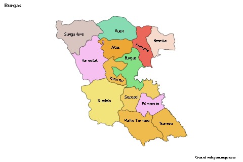Contoh Peta untuk Burgas (berwarna)