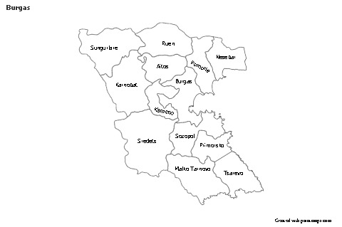 Contoh Peta untuk Burgas (hitam-putih)