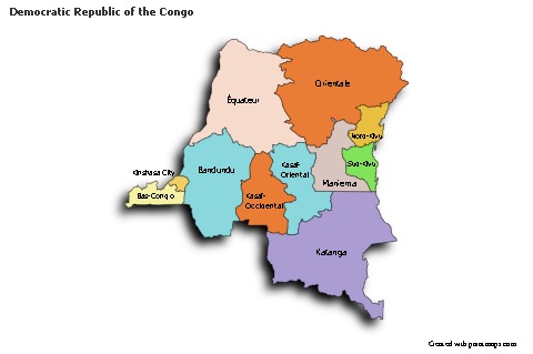 Sample Maps for Democratic Republic of the Congo (colored,shadowy)