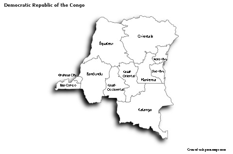 Sample Maps for Democratic Republic of the Congo (black-white,shadowy)
