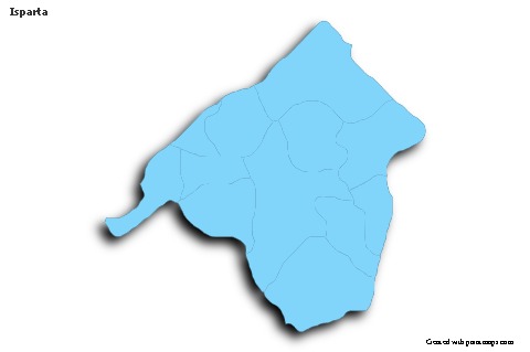 Sample Maps for Isparta (blue,outline,shadowy)