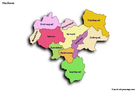 Haskovo için Örnek Haritalar (renkli,gölgeli)