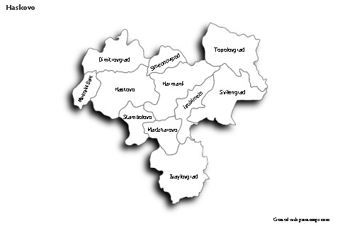 Haskovo için Örnek Haritalar (siyah-beyaz,gölgeli)