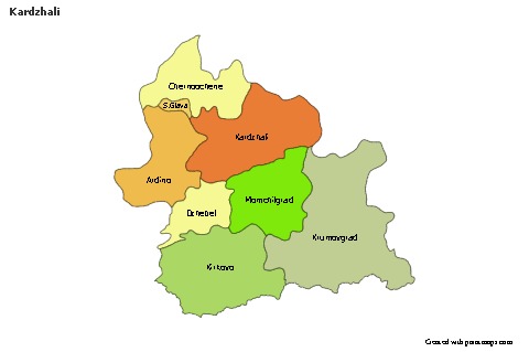 Contoh Peta untuk Kardzhali (berwarna)