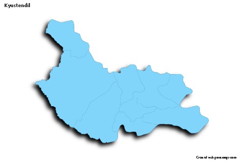 Contoh Peta untuk Kyustendil (biru,garis luar,bayangan)