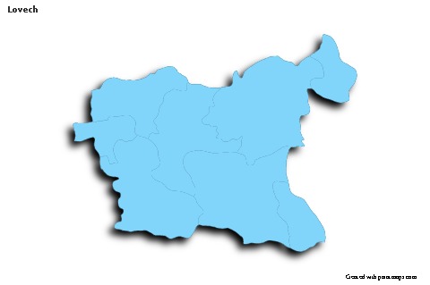 Contoh Peta untuk Lovech (biru,garis luar,bayangan)