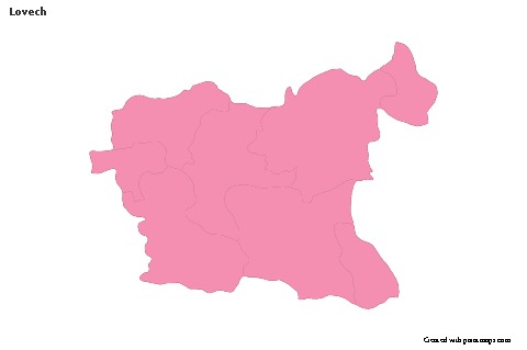 Contoh Peta untuk Lovech (merah jambu,garis besar)
