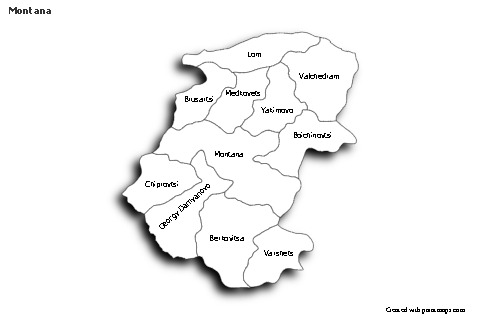 Montana için Örnek Haritalar (siyah-beyaz,gölgeli)