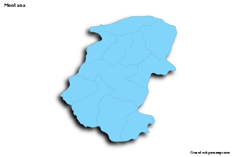 Montana için Örnek Haritalar (mavi,anahat,gölgeli)