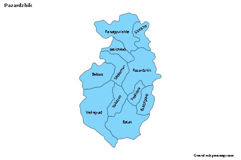 Contoh Peta untuk Pazardzhik (biru)