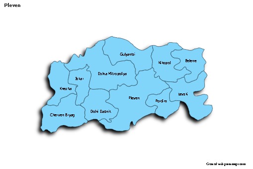 Contoh Peta untuk Pleven (biru,bayangan)