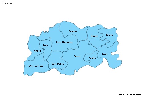 Contoh Peta untuk Pleven (biru)