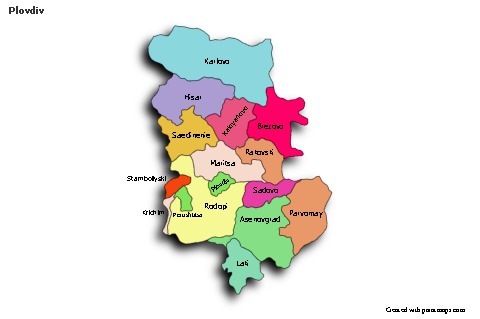 Sample Maps for Plovdiv (colored,shadowy)