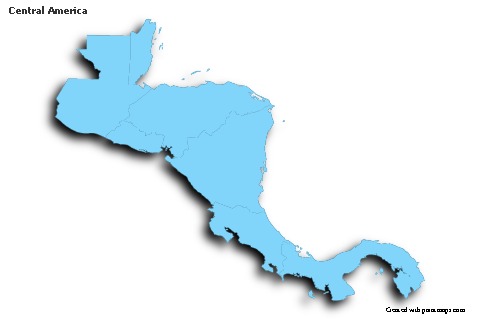 Exemplos de mapas para América Central (azul,contorno,sombra)