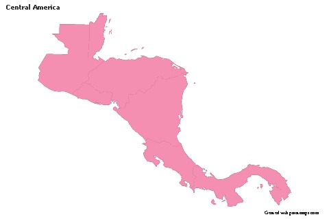 Exemplos de mapas para América Central (rosa,contorno)