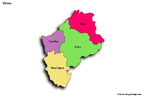 Contoh Peta untuk Sliven (berwarna,bayangan)