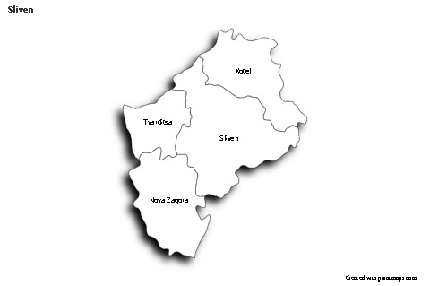 Contoh Peta untuk Sliven (hitam-putih,bayangan)