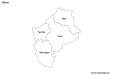 Contoh Peta untuk Sliven (hitam-putih)