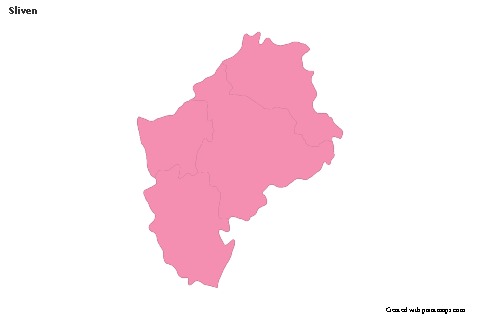 Contoh Peta untuk Sliven (merah jambu,garis besar)
