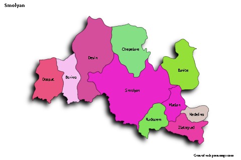 Sample Maps for Smolyan (colored,shadowy)