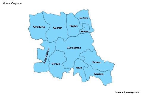 Contoh Peta untuk Stara Zagora (biru)