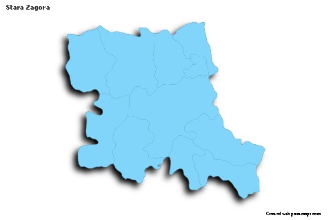 Contoh Peta untuk Stara Zagora (biru,garis luar,bayangan)