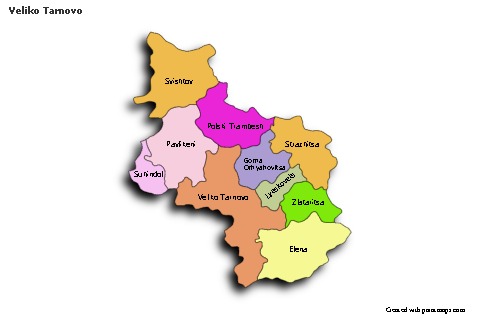 Veliko Tarnovo için Örnek Haritalar (renkli,gölgeli)