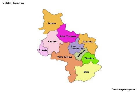 Veliko Tarnovo için Örnek Haritalar (renkli)