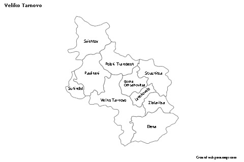 Veliko Tarnovo için Örnek Haritalar (siyah-beyaz)