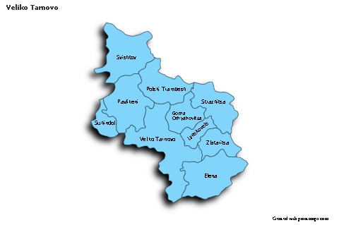 Veliko Tarnovo için Örnek Haritalar (mavi,gölgeli)