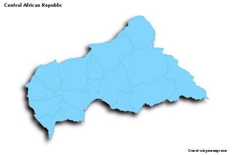 Sample Maps for Central African Republic (blue,outline,shadowy)