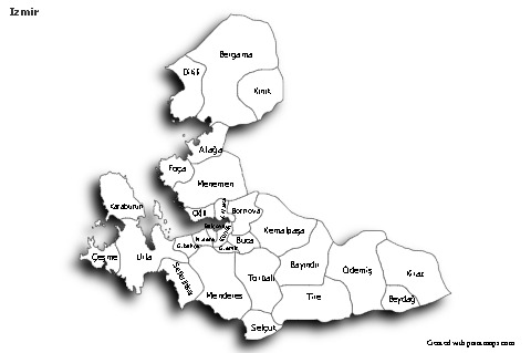 Sample Maps for Izmir (black-white,shadowy)