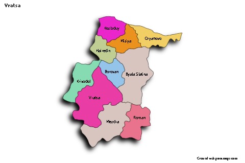Sample Maps for Vratsa (colored,shadowy)