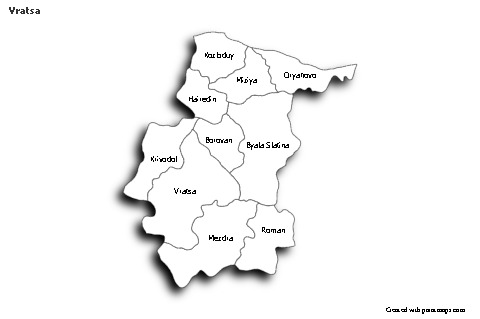 Sample Maps for Vratsa (black-white,shadowy)
