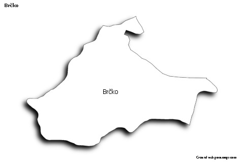 Brčko için Örnek Haritalar (siyah-beyaz,gölgeli)
