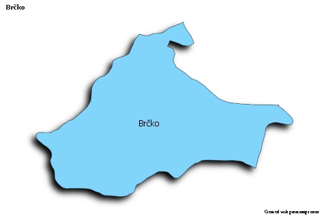 Brčko için Örnek Haritalar (mavi,gölgeli)
