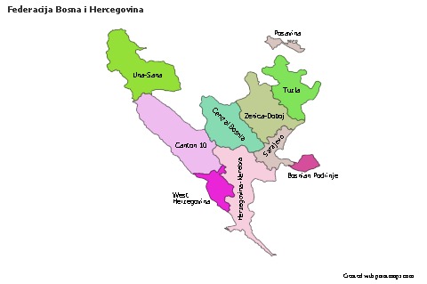 Federacija Bosna i Hercegovina için Örnek Haritalar (renkli)