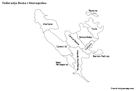 Federacija Bosna i Hercegovina için Örnek Haritalar (siyah-beyaz)