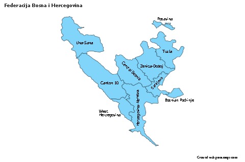 Federacija Bosna i Hercegovina için Örnek Haritalar (mavi)