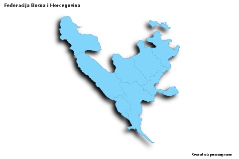 Federacija Bosna i Hercegovina için Örnek Haritalar (mavi,anahat,gölgeli)