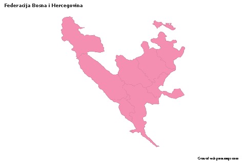 Federacija Bosna i Hercegovina için Örnek Haritalar (pembe,anahat)