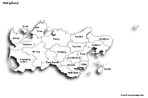 Mapas de muestra para Midtjylland (blanco-negro,sombrío)
