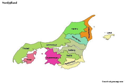 Nordjylland için Örnek Haritalar (renkli)