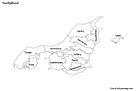 Nordjylland için Örnek Haritalar (siyah-beyaz)