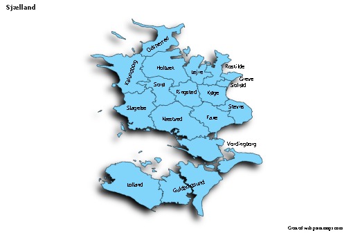 Sample Maps for Sjælland (blue,shadowy)