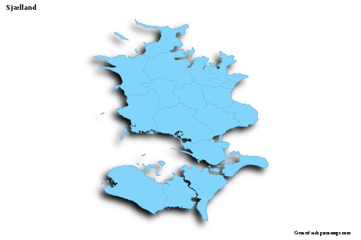 Sample Maps for Sjælland (blue,outline,shadowy)