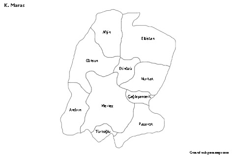 K. Maras için Örnek Haritalar (siyah-beyaz)