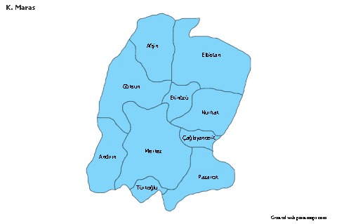 K. Maras için Örnek Haritalar (mavi)
