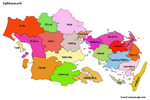 Contoh Peta untuk Syddanmark (berwarna)